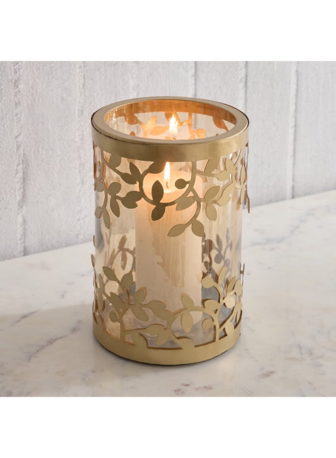 Home Box Metal Leaf Hurricane Candleholder for Home Decor - Image 1